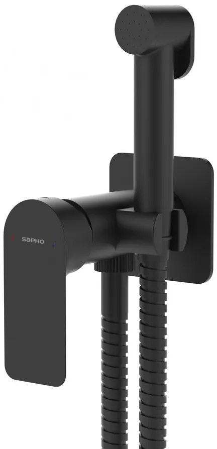 Sapho Pax wandbidet mengkraan met handdouche mat zwart