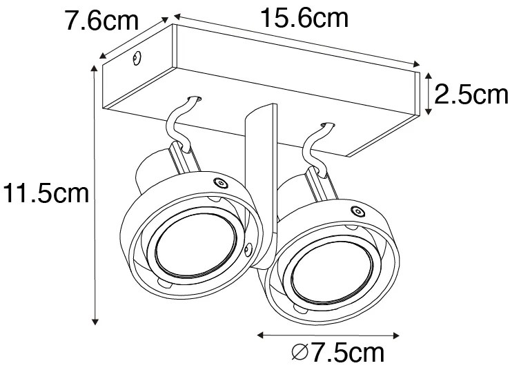 Moderne plafondspot wit 2-lichts GU10 50mm - Master