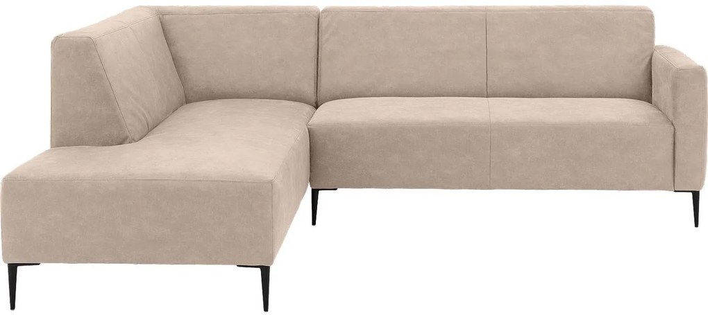 Goossens Key West beige, micro leer, 2,5-zits, modern design met ligelement links