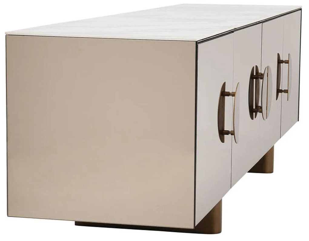 Design Tv-meubel Spiegel En Marmer - 180x45x55cm.