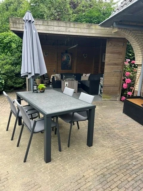 Lima antraciet/Alma 160 cm. tuinset - 5-delig