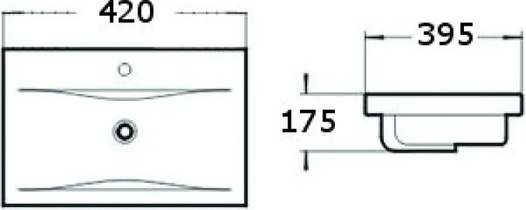 Mexen Emma inbouw wastafel 42 x 39 cm, wit - 25054200