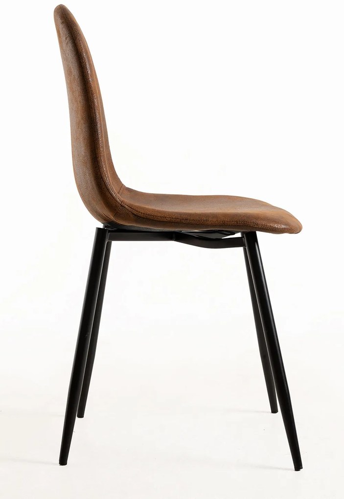 Set van 4 zwarte Teok kunstlederen stoelen
