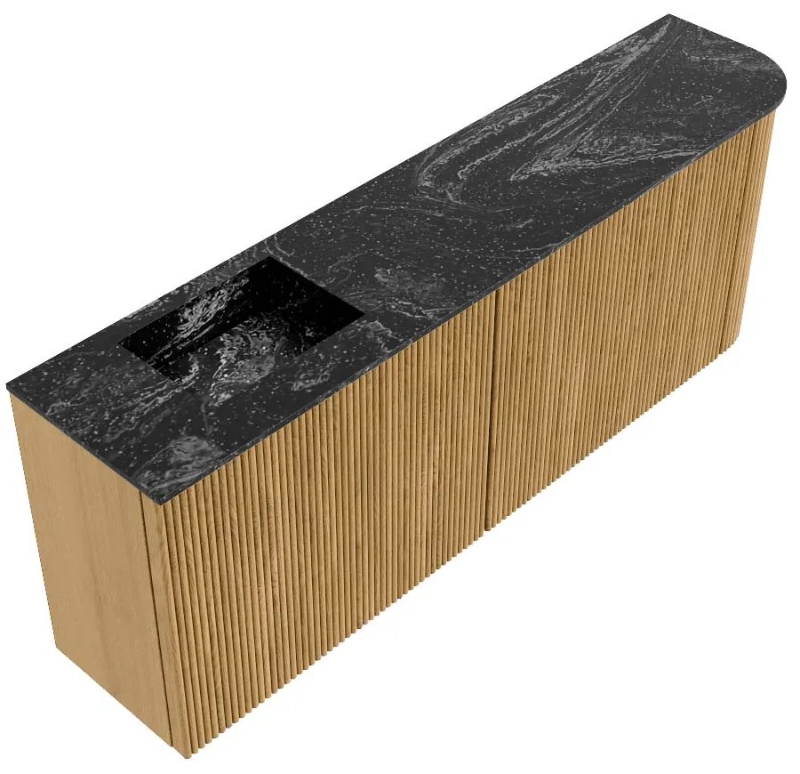 Mondiaz Joya DLux 110cm toiletmeubel ronding rechts oak met wastafel faye links 1 kraangat lava