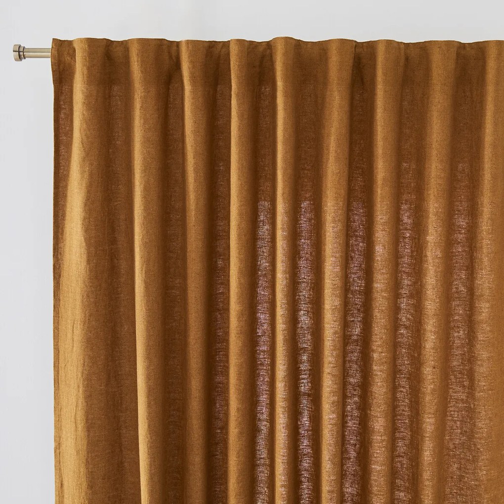 Linnen schermgordijn, met aangerimpelde bies en wave, ELBA