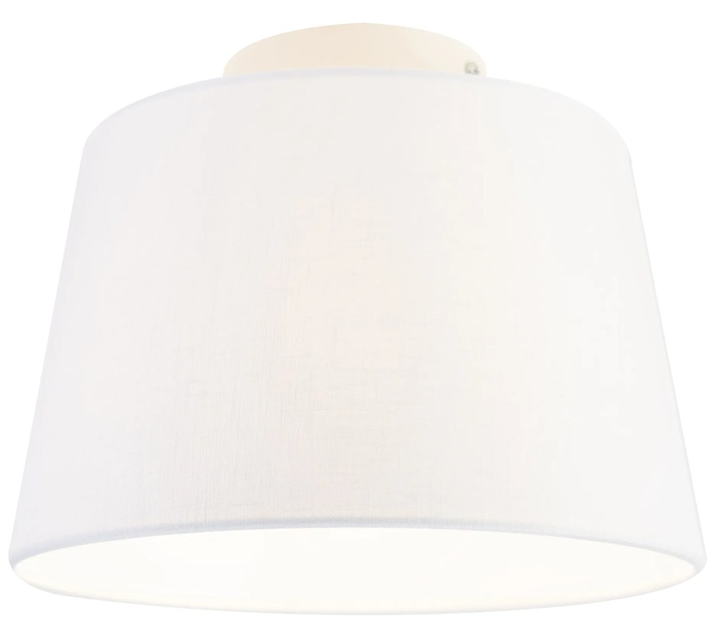 Moderne plafondlamp met witte kap 25 cm - Combi