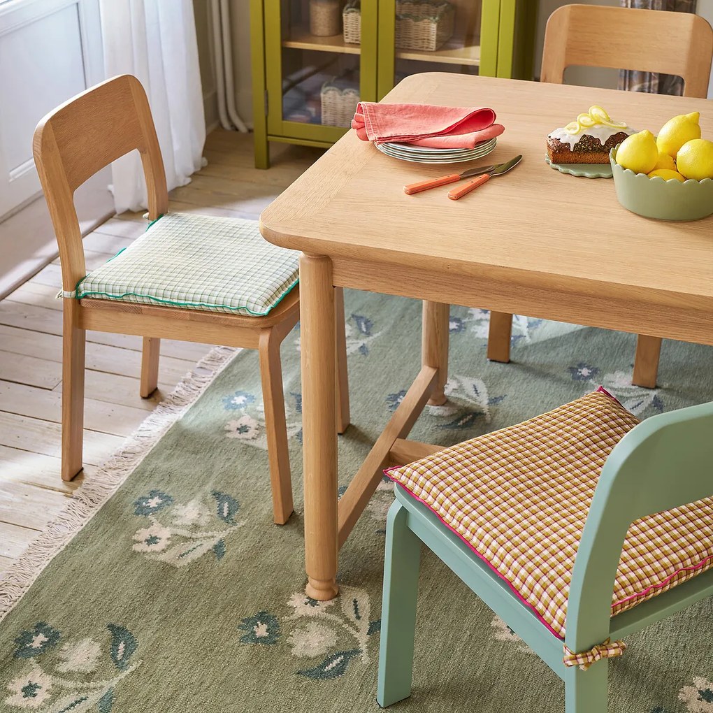 Stoelkussen, geruit katoen, NINON