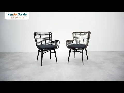 Jasmine/Taste Ambassador 6-persoons dining tuinset 240x100 cm. - Black/Naturel mix