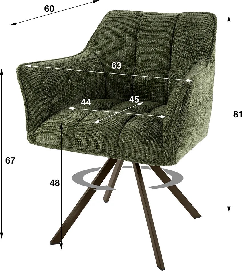 Draaibare Eetkamerstoel Groen