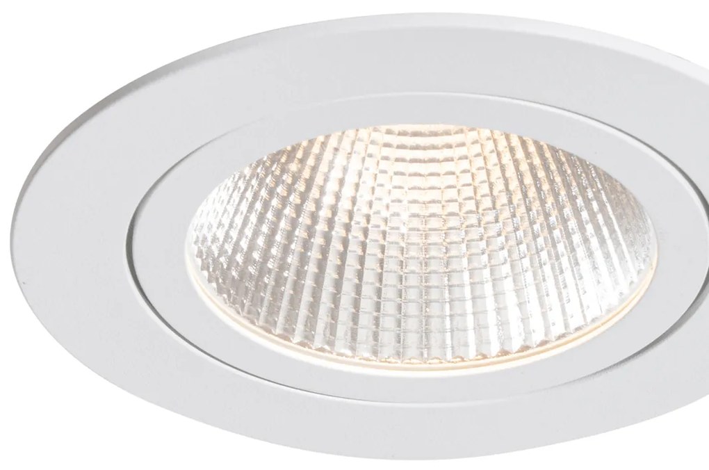 Set van 6 inbouwspots wit 9,5cm incl. LED 1300 lm dimbaar IP23 - Gaius Binnenverlichting Lamp