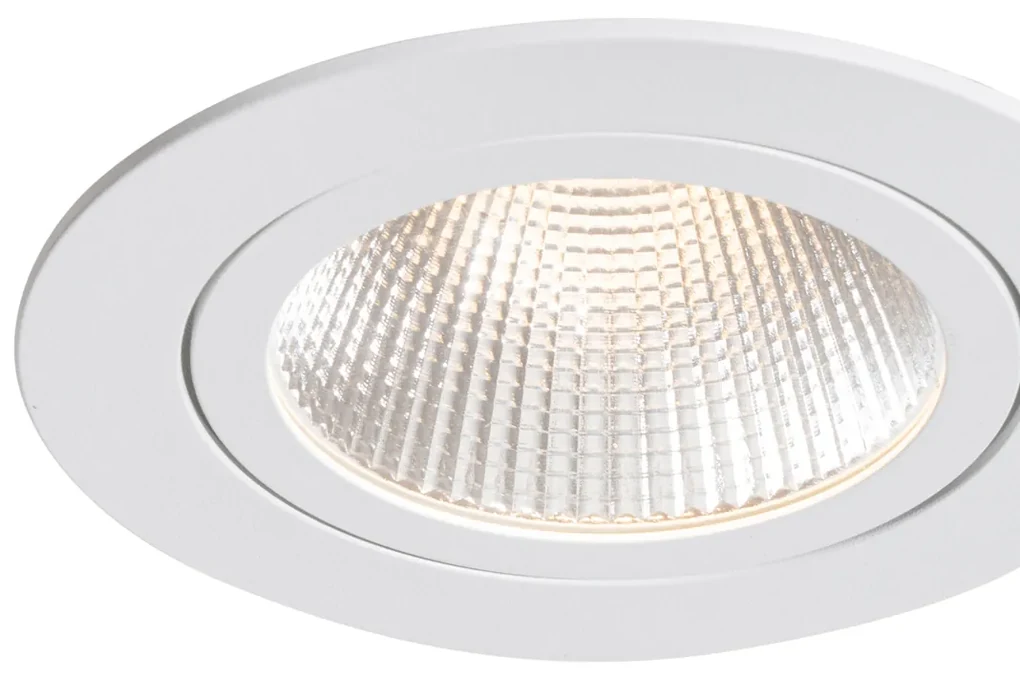 Set van 6 inbouwspots wit 9,5cm incl. LED 1300 lm dimbaar IP23 - Gaius Modern rond Binnenverlichting Lamp