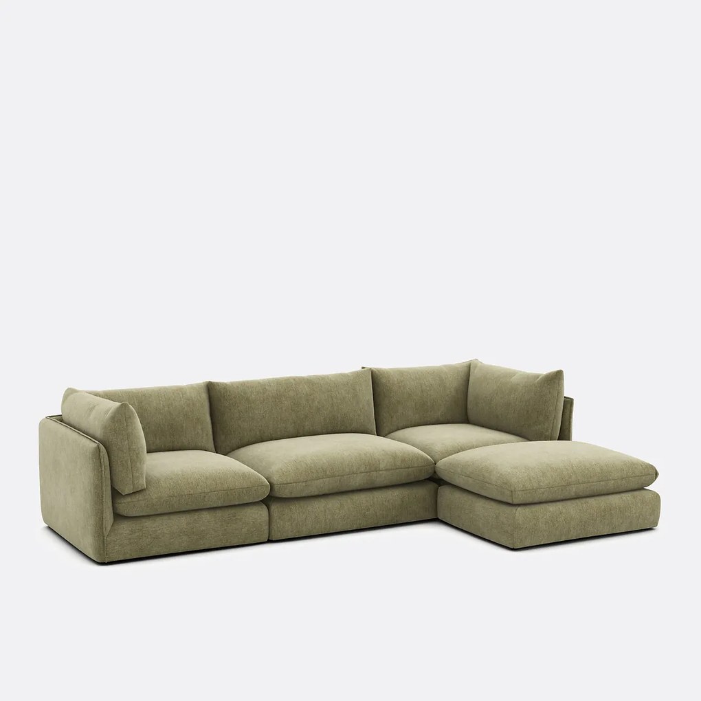 Hoekelement voor modulaire bank, in gemêleerd polyester, Malo