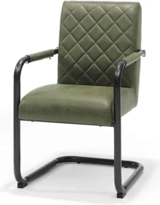 Eetkamerstoel - Monaco - stof Maya lederlook groen