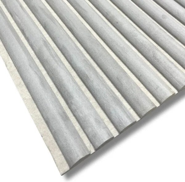 Suede Paneel AKU Light Grey 260x60x2.1cm - 260 cm x 60 cm x 2 cm | 15 kg | Paneli akoestische wandpanelen - AKU Wandpanelen