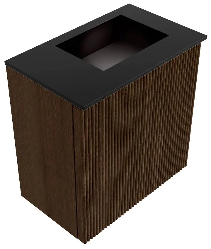 Mondiaz Joya 40cm toiletmeubel walnut met wastafel faye rechts zonder kraangat urban