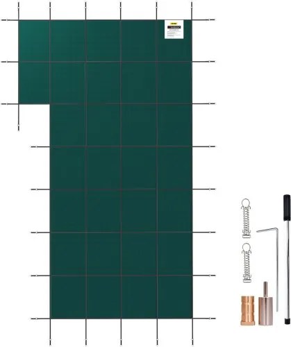 VEVOR Zwembadafdekking 5,49x10,36m Geschikt voor zwembadgrootte 14,88x9,75m Zwembadafdekking van PP Veiligheidsafdekking Winterafdekking Ideaal voor zwembaden thuis in de tuin of hotel