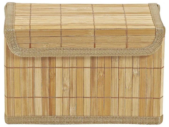 Opbergmand met deksel - bamboe - 14x25x16 cm