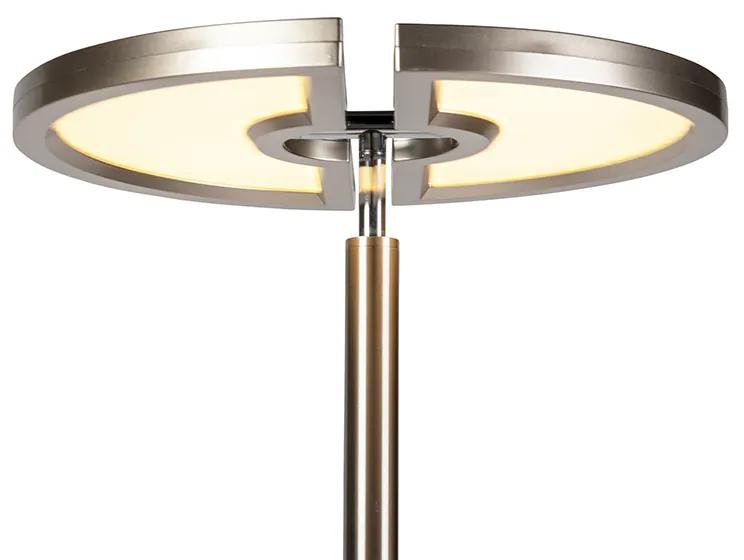 Moderne vloerlamp met dimmer staal met leeslamp met dimmer incl. LED - Moderno II Modern Binnenverlichting Lamp
