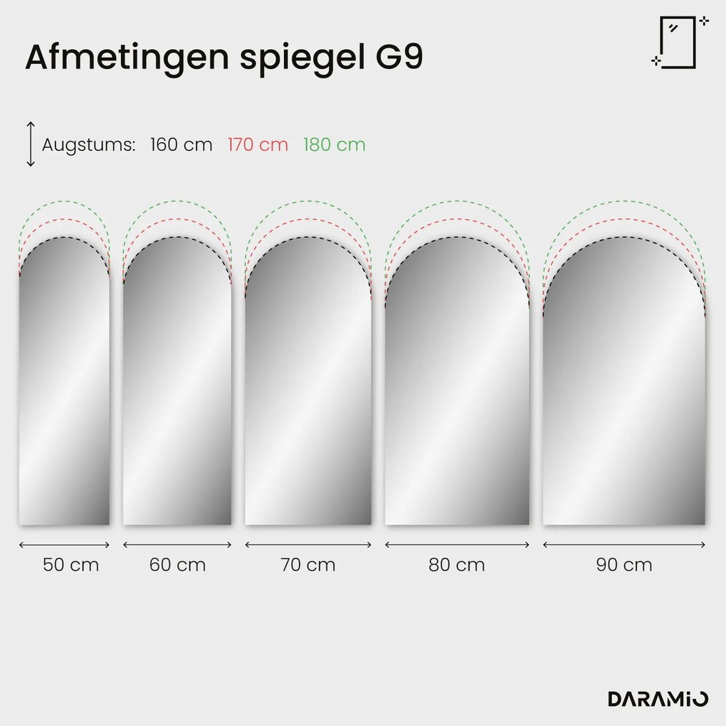 Boogspiegel met LED-verlichting G9