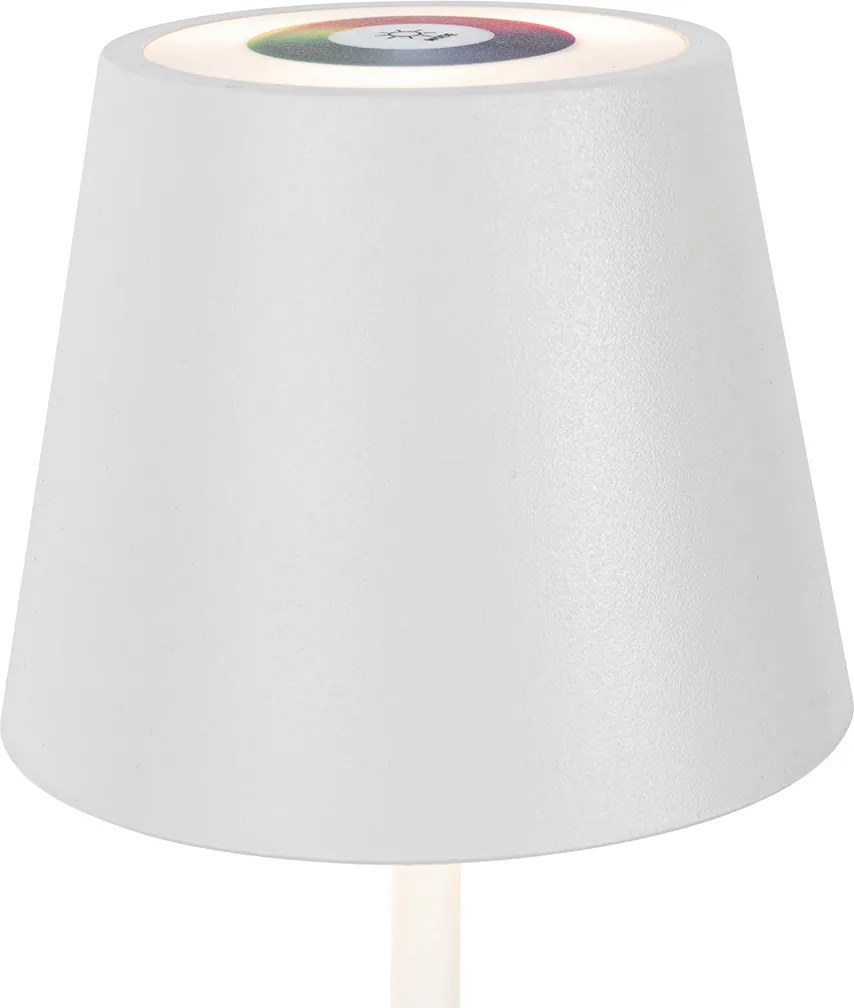 Tafellamp wit incl. LED dimbaar en oplaadbaar RGB IP54 - Murdock
