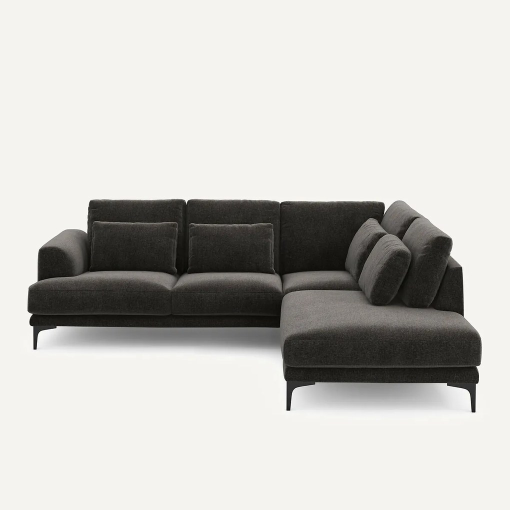 Hoekbank rechts in chenille fluweel, Marsile