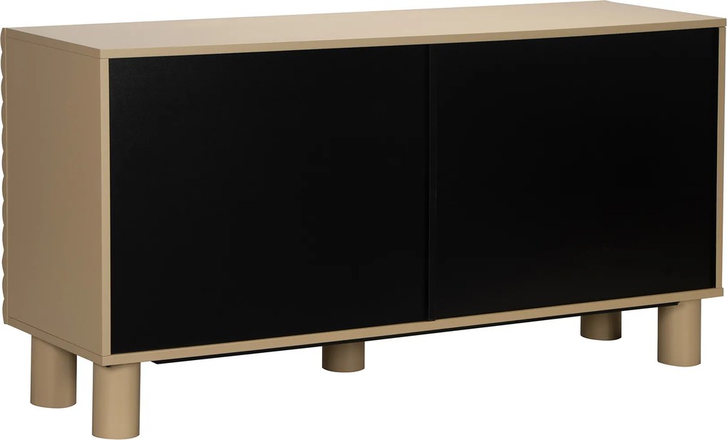 Mat Dressoir Met Strepen Zandkleur 150 Cm - 150x40x75cm.