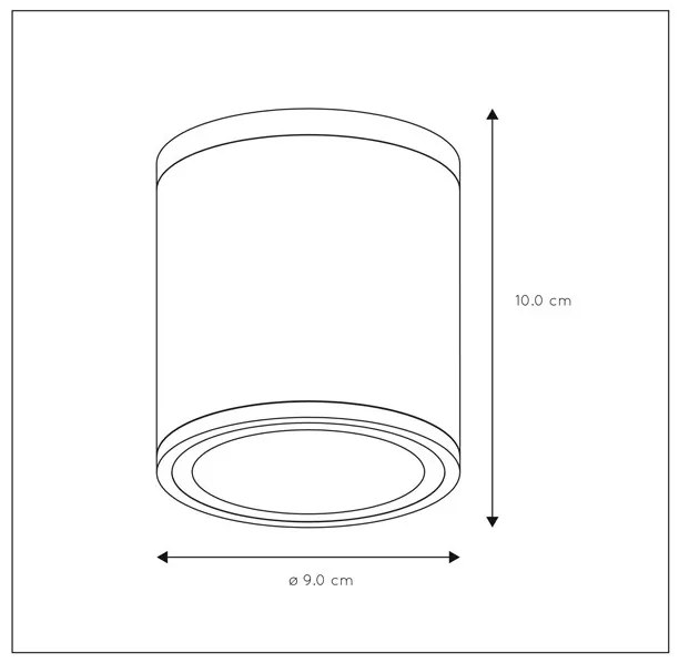 Lucide Aven plafondlamp 50W rond zwart