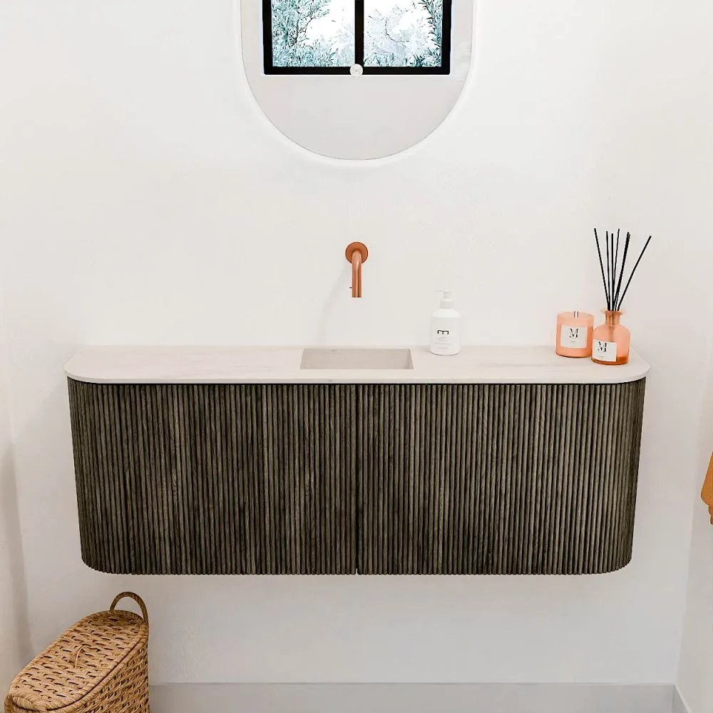 Mondiaz Joya DLux 115cm toiletmeubel ronding links/rechts shadow met wastafel faye midden zonder kraangat meli