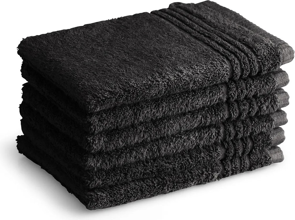 Washandjes Supreme Collectie – 6 stuks – 16×21 – zwart