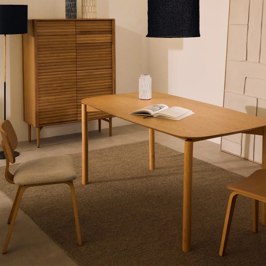 Kave Home Indara Eiken Eettafel Ovaal Scandinavisch - 160 X 90cm.