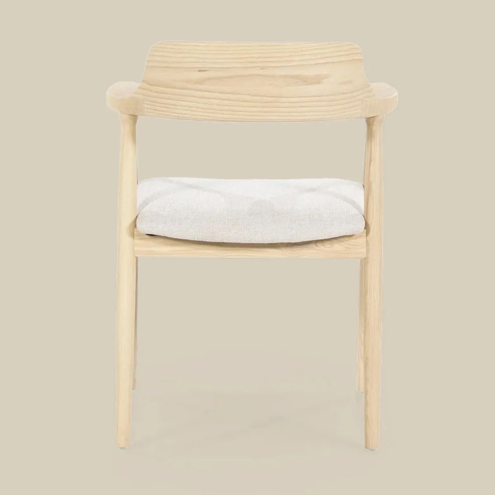 Houten Stoel Met Armleuningen Naturel