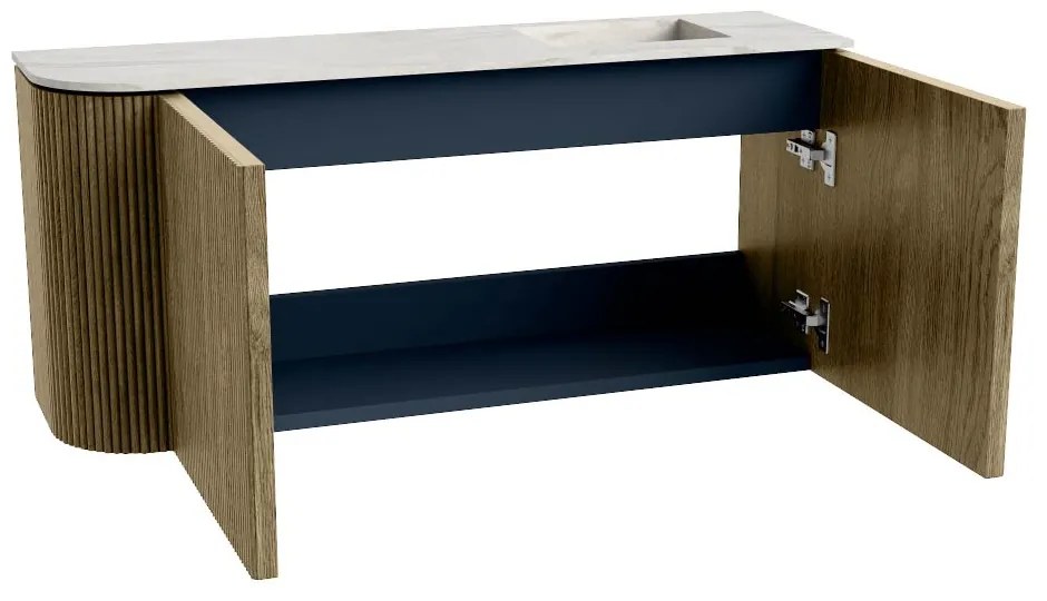 Mondiaz Joya DLux 90cm toiletmeubel ronding links dusk met wastafel faye rechts 1 kraangat opalo