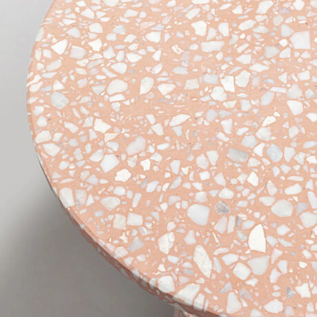 Retro Bijzettafel Roze Terrazzo - 40 X 40cm.