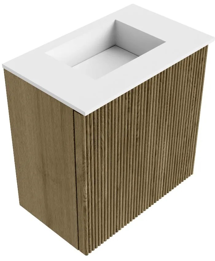Mondiaz Joya 40cm toiletmeubel dusk met wastafel faye midden zonder kraangat talc