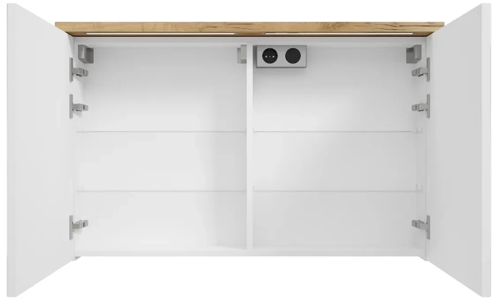 Fontana Grado spiegelkast met verlichting 100cm 2 deuren warm eiken
