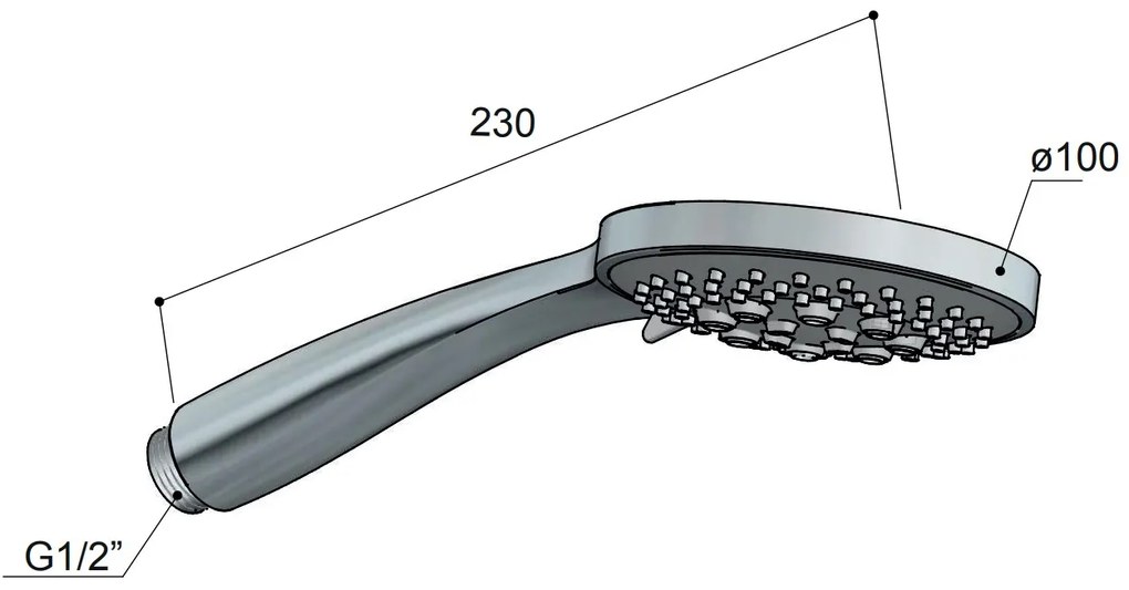 Hotbath ACE 3-standen handdouche 10cm zwart gepolijst PVD