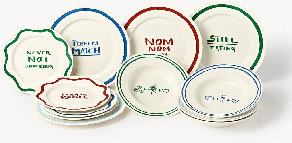 Porseleinen serviesset Tutti met decoratief motief, 4 personen, 12-delig