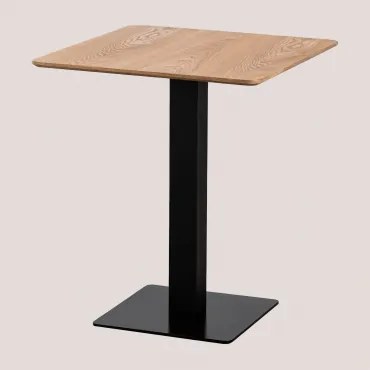 Vierkante Barkruktafel Van Esdoornfineer Espresso ↔︎ 60 Cm & Zwart - Sklum