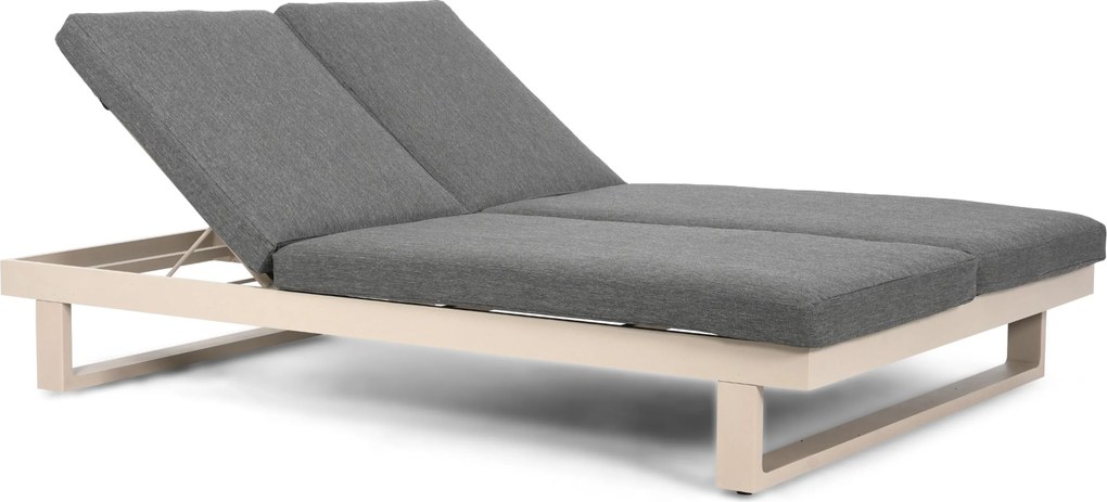Lifestyle Garden Furniture Massimo Ligbed Met Kussen Loft/dark Grey Aluminium Taupe