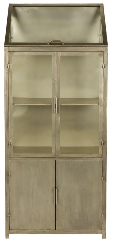 Dutchbone Monviso IJzeren Vitrinekast Vintage Goud - 64x35x151cm.