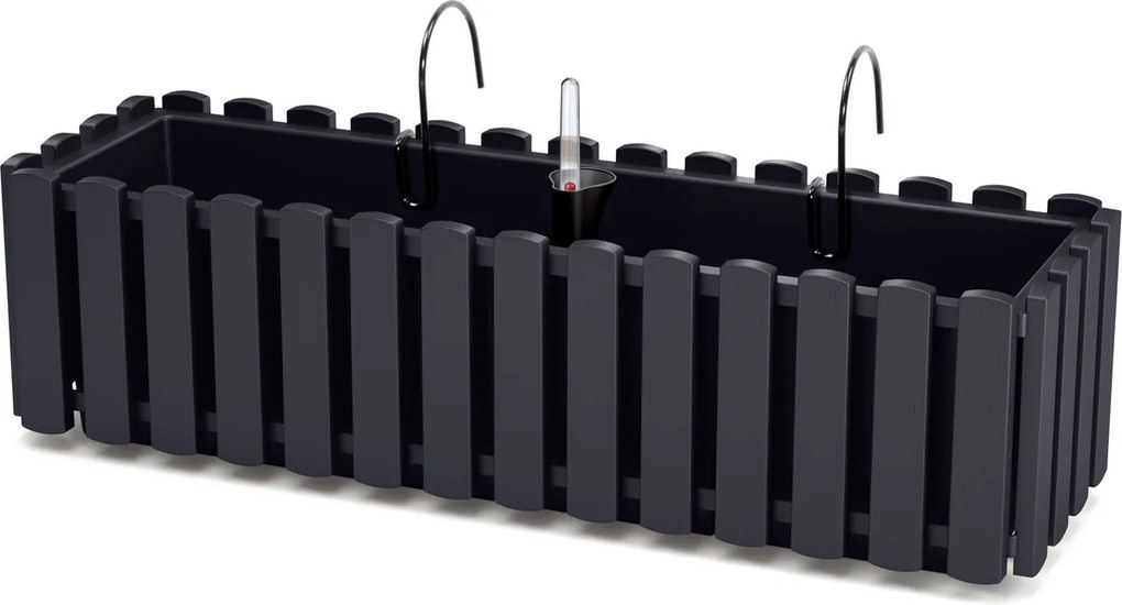 Prosperplast Boardee Fencycase W Hangende Bloembak - Houtlook - 58 cm - Antraciet