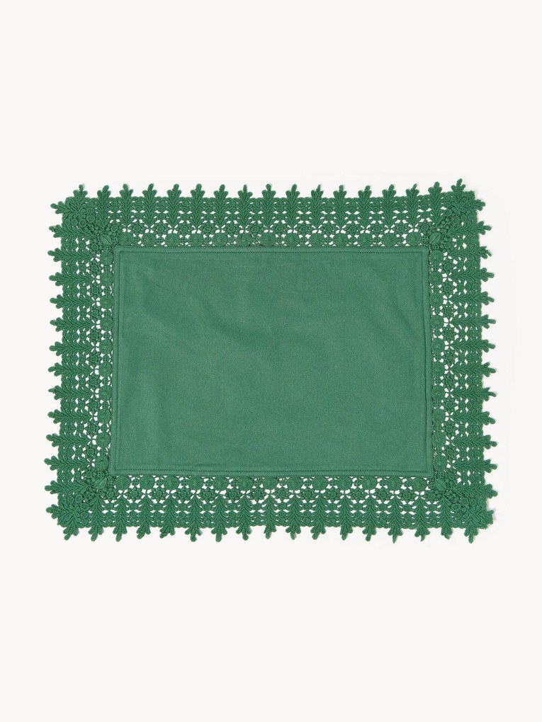 Placemats Flavia met kantafwerking, 2-delig