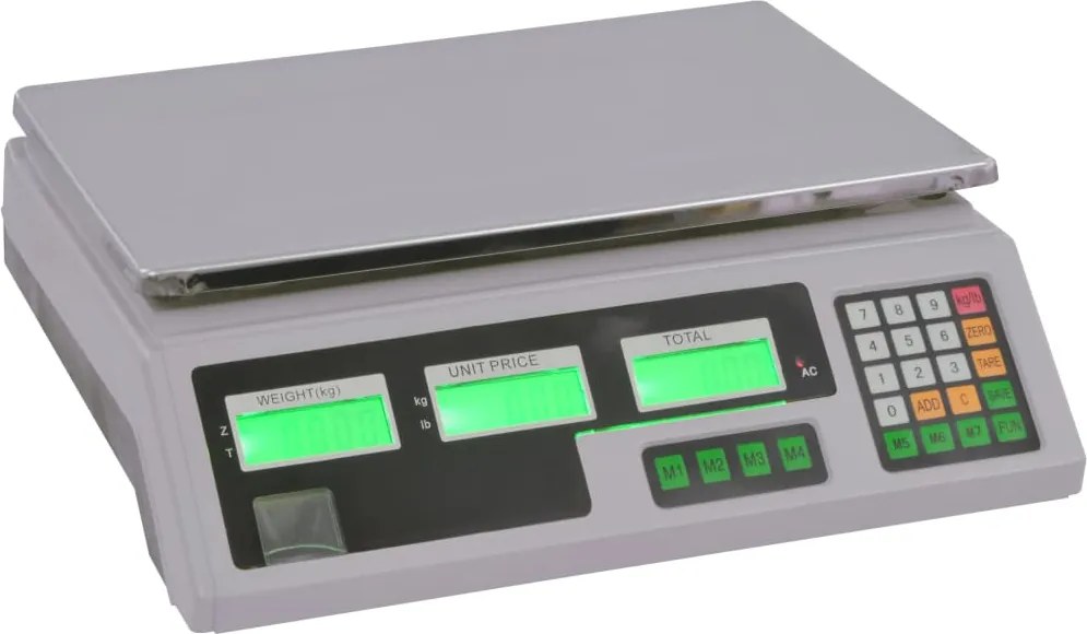 vidaXL Weegschaal digitaal met oplaadbare batterij 30 kg