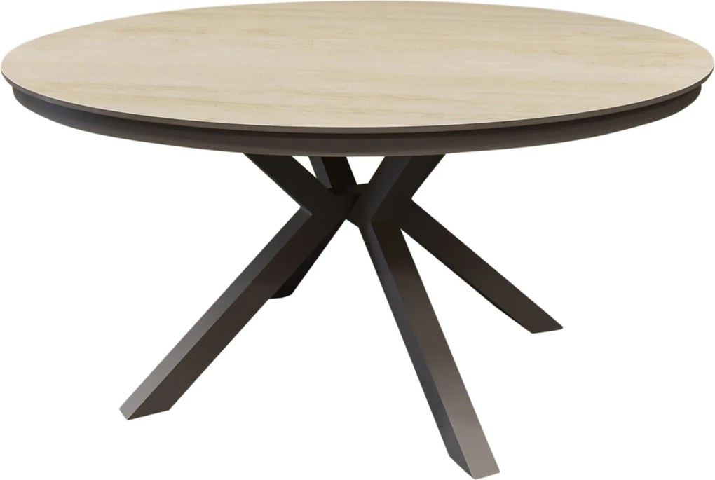 Samantha dining tuintafel 144xH75 cm rond latte keramisch blad