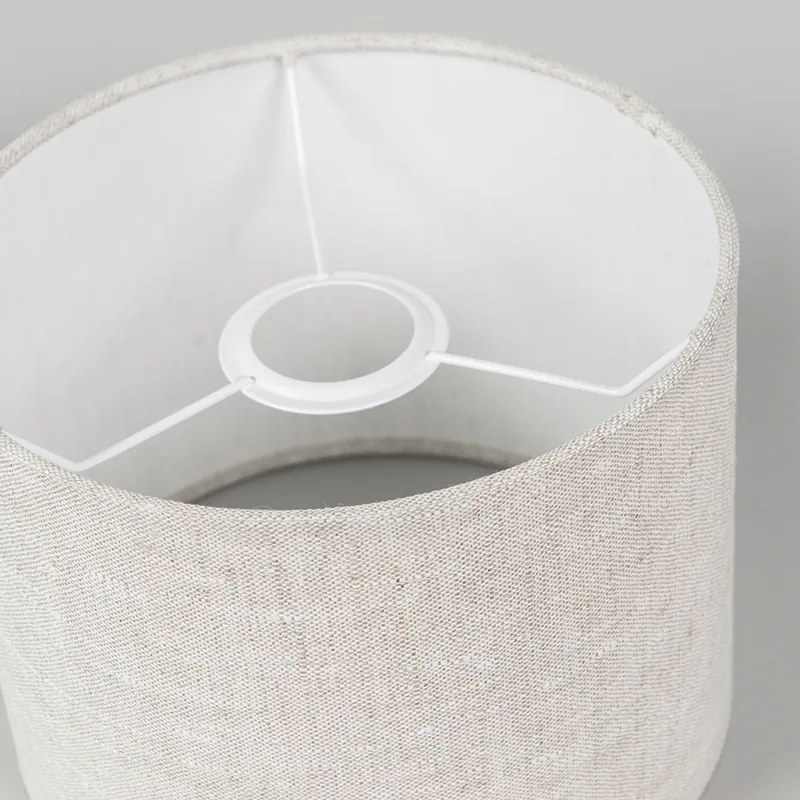 Stoffen lampenkap lichtgrijs rond 20/20/15 Modern