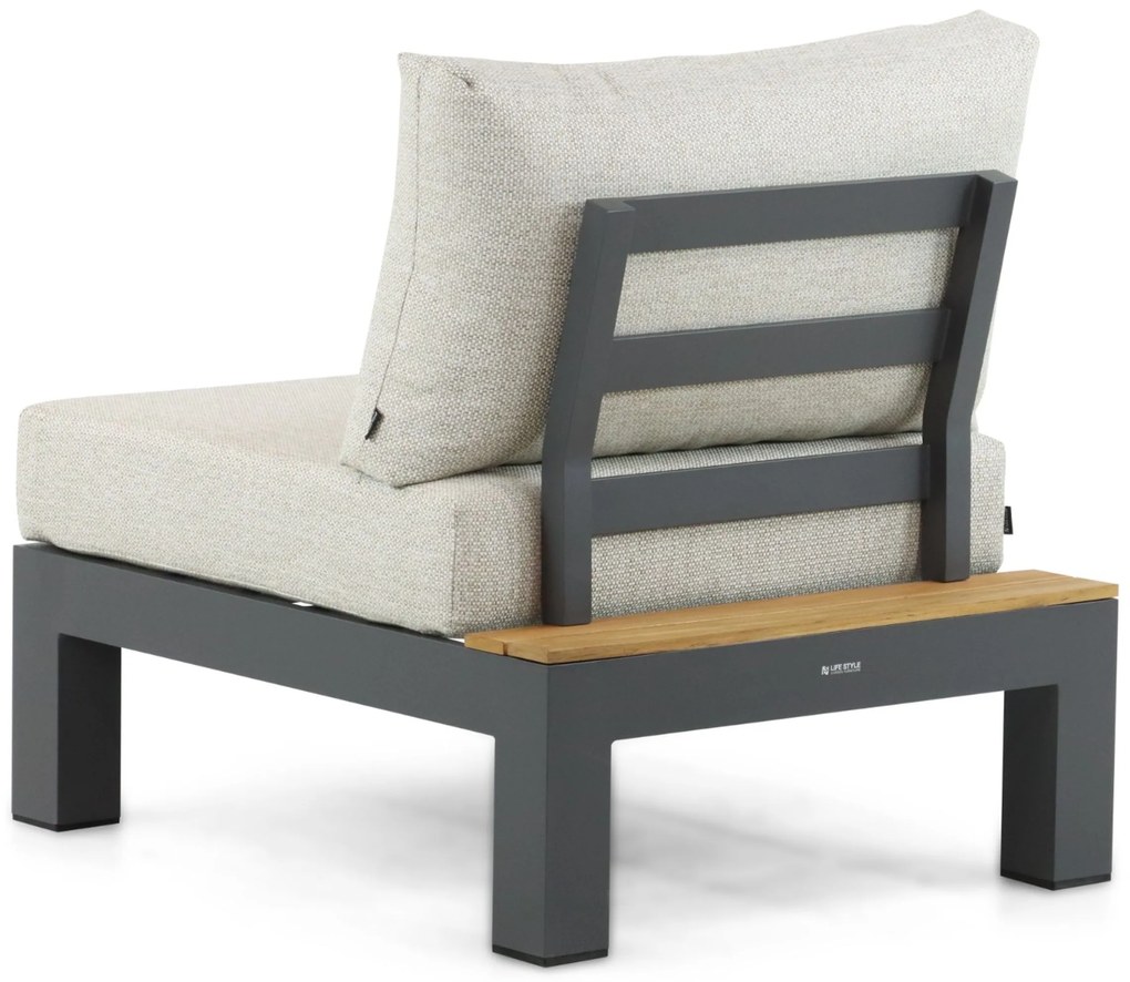 Loungeset 6 personen Aluminium/Teak Grijs Lifestyle Garden Furniture Vittoria