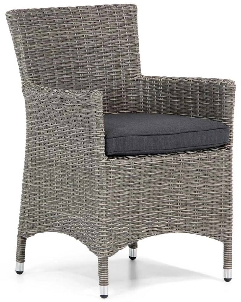 Tuinset Ronde Tuintafel 2 personen 70 cm Wicker Grijs Garden Collections Dublin/Bolton