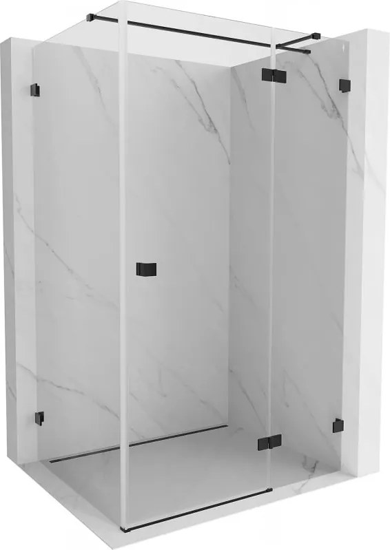 Mexen Lunar T draaideur douchecabine rechts 130 x 120 cm, transparant, zwart - 834T-130-120-70-00-P