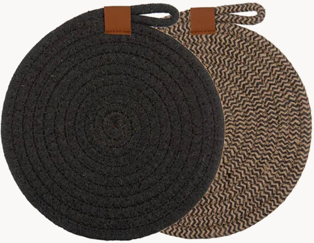 Handgeweven placemats Nash van jute, 2-delig
