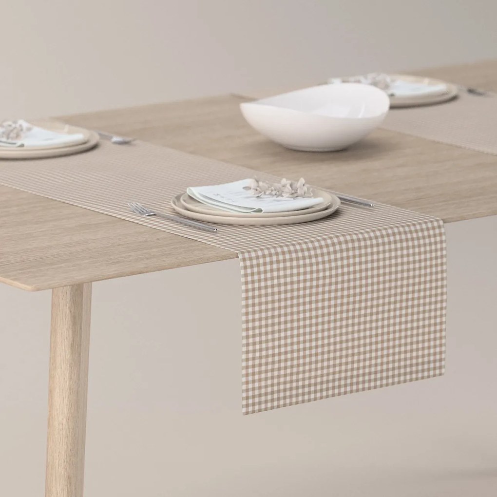 Dekoria Rechthoekige tafelloper, lichtbruin-ecru , 40 x 130 cm